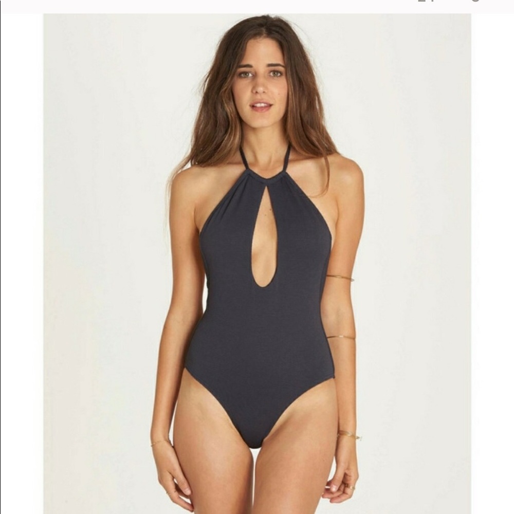NWT Billabong Luv Myself Black One Piece Swimsuit
